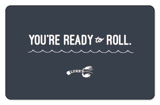 'Youre ready to roll', lukes logo over dark purple background 